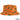 Orange bucket hat with tropical pattern on a white background