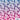 Floral pattern with white flowers and magpies on a blue to pink gradient base