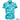 Hawaiian shirt with tropical pattern featuring palm trees and airplanes on a blue background.