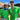 Two men wearing green patterned shirts with sunglasses on their heads, standing outdoors.