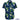 Navy blue shirt with floral and nature-themed design on a white background