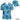 Blue tropical leaf pattern shirt and cap on a white background with 'Island Style Clothing' branding.