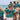 Person in a tropical shirt with arms outstretched on a boat with others in similar attire.