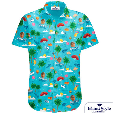 Colorful shirt with tropical pattern on a white background
