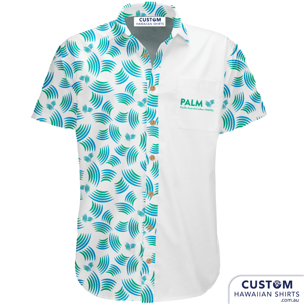Pacific Australia Labour Mobility wanted some new custom shirt uniforms for their staff. This was an interesting print with one side plain with pocket on logo and the otherside their logo scattered. We think it looks great and more importantly our customer was happy.