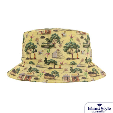 Bucket hat with nature-themed design on a white background, featuring 'Island Style Clothing' brand.