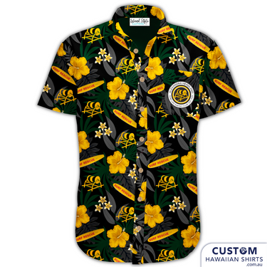Alexandra Headland Surf Life Saving Club on Sunshine Coast, Queensland wanted some new custom uniforms. Open collar Chest pocket Embossed Coconut buttons (one spare) Aussie Shirts- personalised Hawaiian shirts uniforms apparel