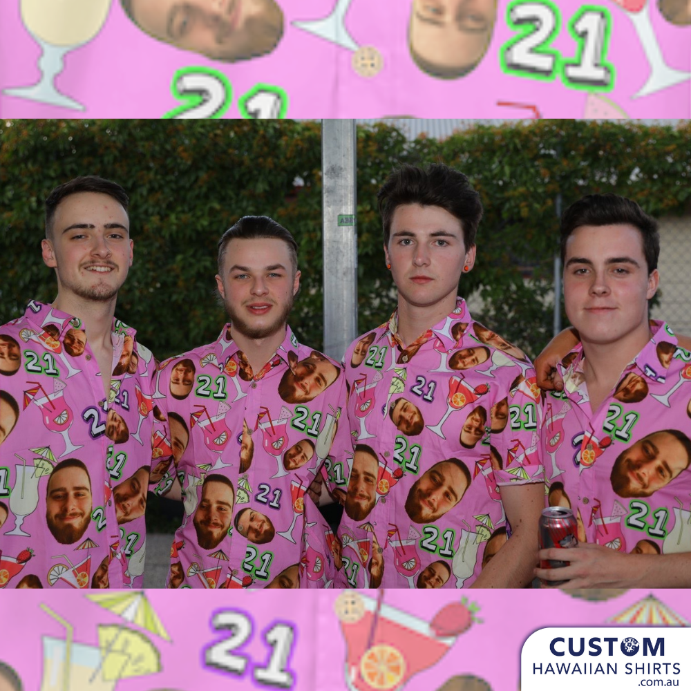 21st Birthday Party Custom Face Hawaiian Shirts