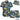 Tropical-themed shirt, shorts, and hat set with floral pattern on a white background.
