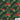 Pattern with cartoon characters and tropical leaves on a dark green background