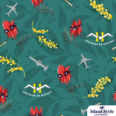 11 SQN RAAF, ADF ordered new Custom Military Hawaiian Shirts. We added Australian flowers and leaves so they look more like Aussie Shirts not Hawaiian Shirts. These are off-duty essentials.