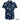 Navy blue shirt with white floral and bird pattern