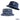 Two navy bucket hats with different patterns on a white background, featuring the Island Style Clothing brand.