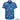 Blue shirt with fish and boat pattern on a white background