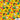 Patterned fabric with cows, BBQs, and tropical leaves on a yellow background