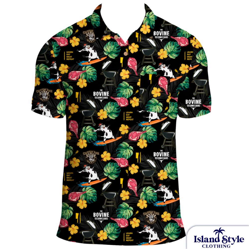 Cotton Tree Meats Custom Black Polo Shirts – BBQ Branding in Style ...
