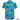 Blue Hawaiian shirt with palm trees, flowers, and a face printed on a white background