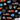 Pattern of trucks, motors, and logos on a black background