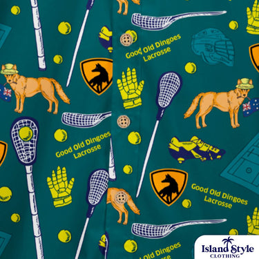 Celebrating team spirit in 2023 with the Good Old Dingos custom Tournament Shirts, designed exclusively for the Lacrosse Worlds in San Diego, USA. These customised Hawaiian shirts combine vibrant, eye-catching patterns with comfortable fabric, perfect for showing off your pride on and off the field. Stand out at the tournament while enjoying breathable, stylish wear that keeps you cool during intense games or casual gatherings.