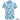 Hawaiian shirt with palm tree and eagle design on a light blue background with clouds.