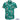 Green patterned shirt with text and graphics on a white background