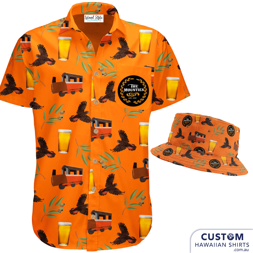 Mount Helena Tavern wanted some funky new custom hospitality uniforms in a modern Aussie look trains, birds, beer and gum leaves.&nbsp;</span></strong></div> <div data-mce-fragment="1"><strong data-mce-fragment="1"><span data-mce-fragment="1"></span></strong><br data-mce-fragment="1"></div> <div data-mce-fragment="1"><strong data-mce-fragment="1"><span data-mce-fragment="1">A colourful addition to their merch line and staff uniforms.