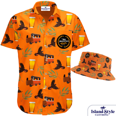 Mount Helena Tavern wanted some funky new custom hospitality uniforms in a modern Aussie look with Bush Chook beer cans, a dog, burgers and gum leaves.&nbsp;