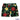 Tropical floral shorts with red flowers and green leaves on a black background, featuring 'Island Style Clothing' brand.