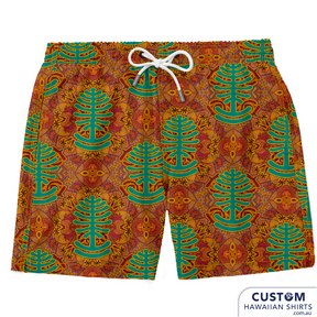 We were happy to make 3 different mens swim shorts for one of our local festivals. We are based on the Sunshine Coast, QLD and Woodford has been a favourite of ours to visit for many years.   These were available for sale in their merch tent.  Custom Swim Shorts A soft 4-way stretch poly/lycra blend