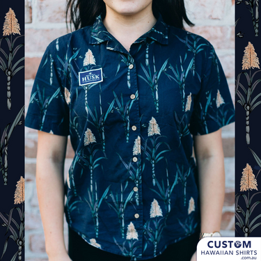 Husk Distillery Custom Hawaiian Hospitality Shirts