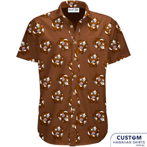 Brown Cow Now, Social Club - Custom Golf Day Shirts 100% Cotton Coconut embossed buttons