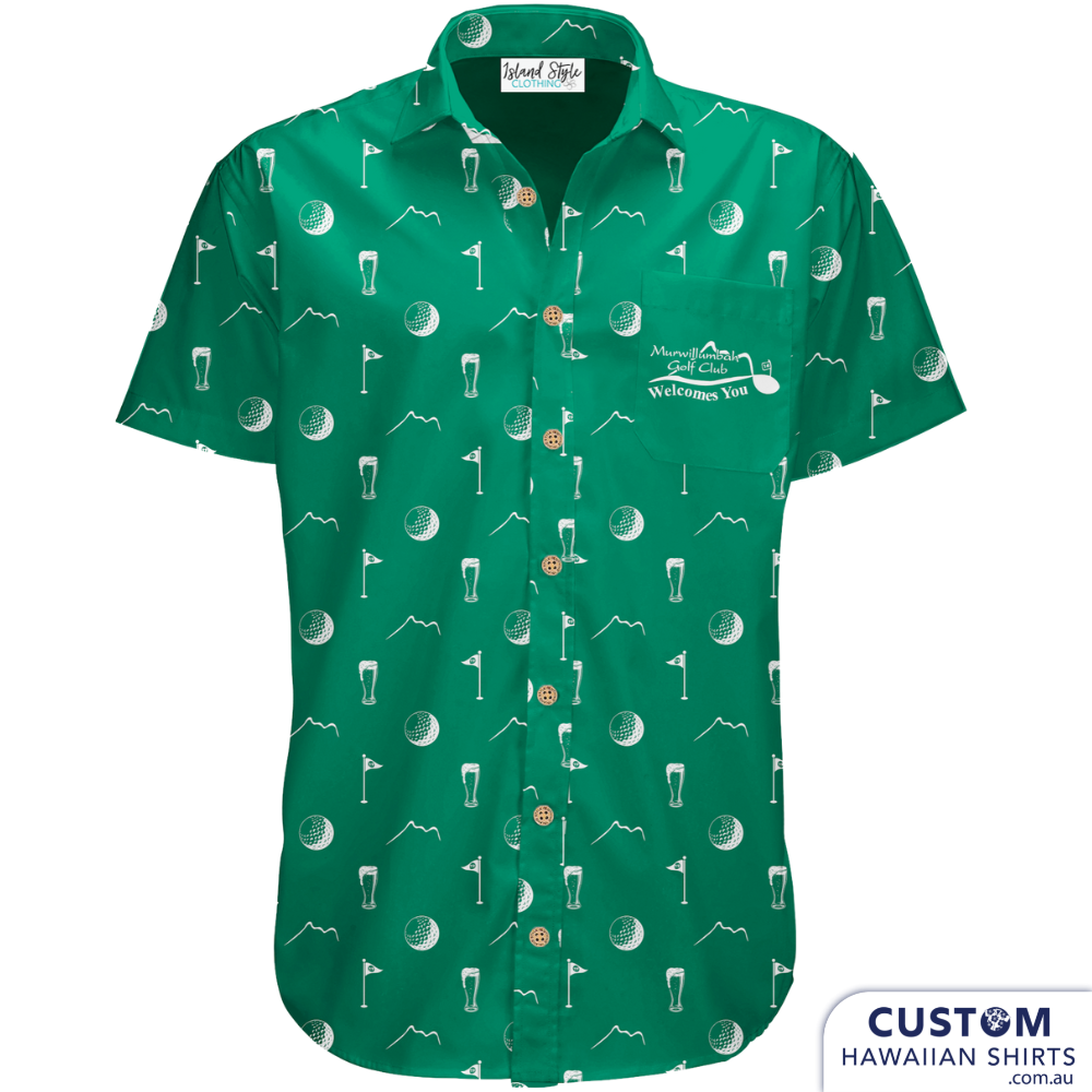 Murwillumbah Golf Club in Northern Rivers, NSW wanted some stylish new shirts. We designed these with golf galls, beer glasses, flags and incorporated their logo through the design. We think it's a hole in one! They will look smart from the links to the club room. 