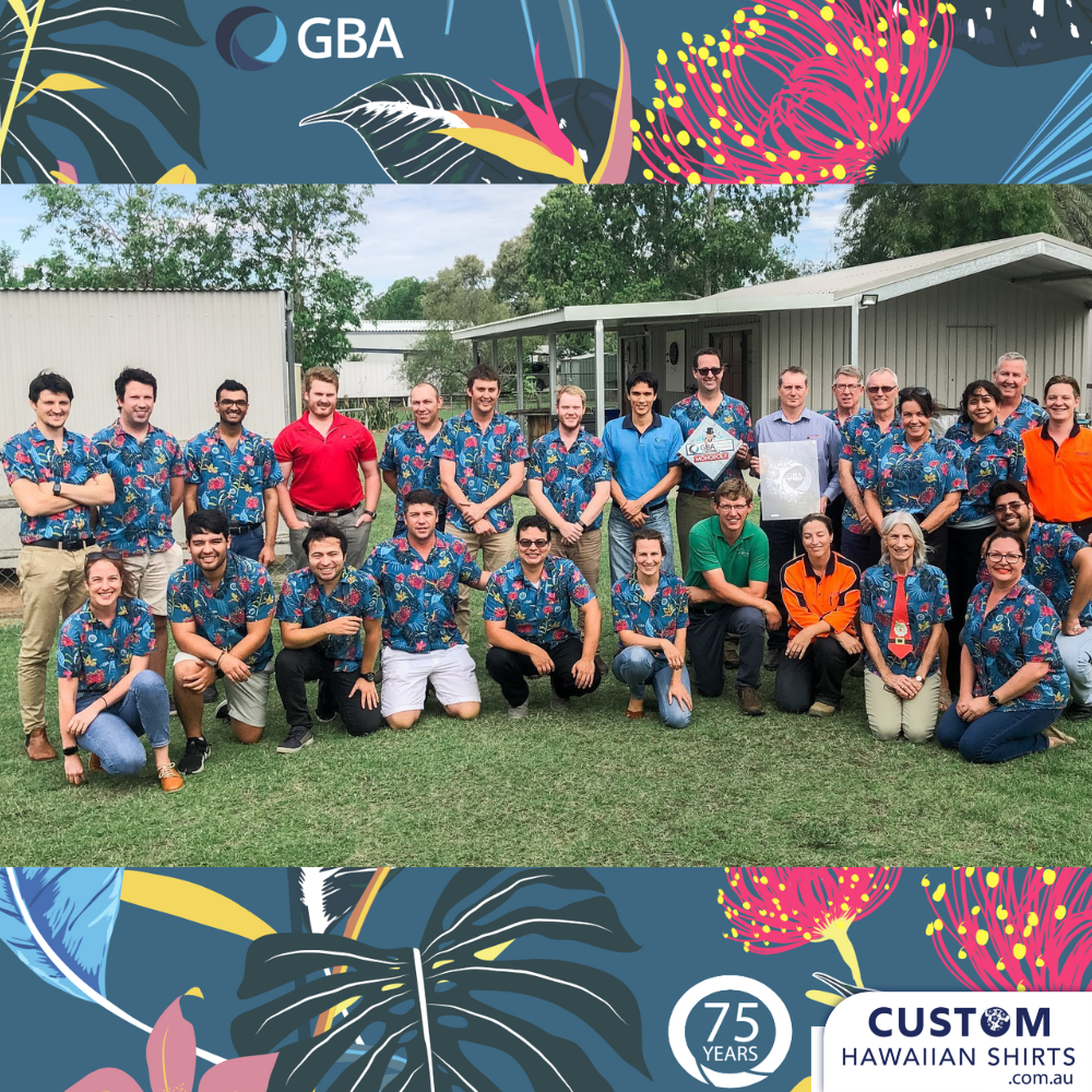 GBA Consulting Engineers had these staff shirts made for Aloha Friday shirts and other corporate events. Stylish floral shirts featuring Aussie botanicals. Soft touch Rayon Open classic collars