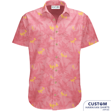 Optus said YES to some exciting new Customized Clothing from us and we put this together this great design with layers of leaves and their logo. It was a such a hit at the conference we have since made three other versions for other stores and the original store in Brisbane.  100% Cotton Coconut buttons