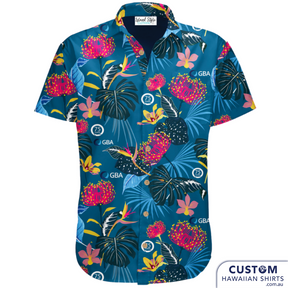 GBA Consulting Engineers had these staff shirts made for Aloha Friday shirts and other corporate events. Stylish floral shirts featuring Aussie botanicals. Soft touch Rayon Open classic collars