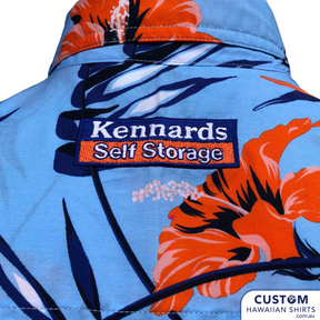 Kennards Self Storage - Staff Christmas Presents. The very first custom shirt we made for this large company who gave these to all their staff for xmas gifts. Let us design some for your company or group. 100% Cotton Design with their company colours Logo embroidered across back