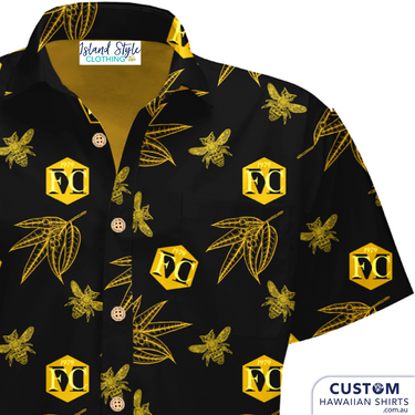 Medowie Football Club, NSW - Custom Hawaiian Shirt Uniforms. Soft touch Rayon Open classic collars Coconut embossed buttons