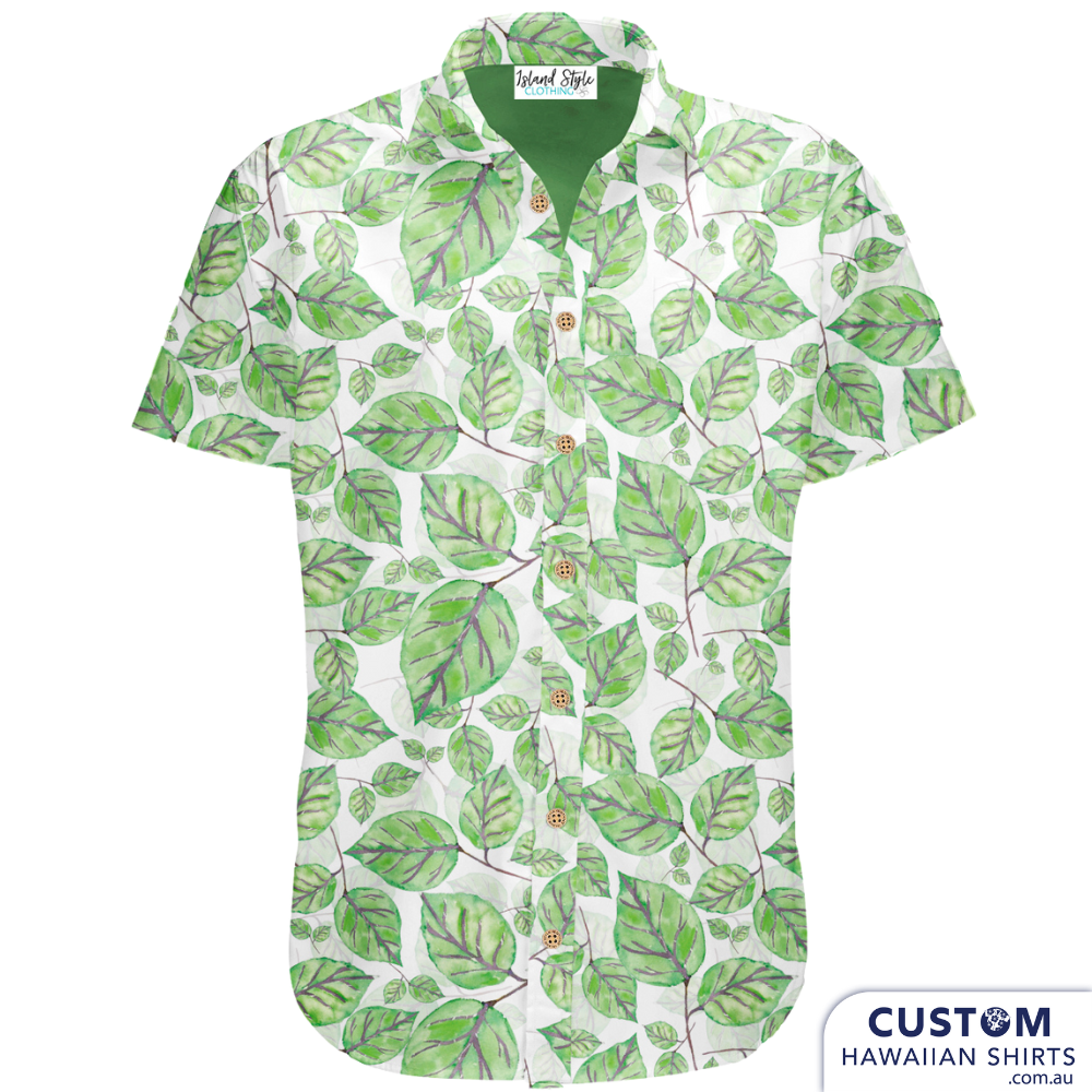 Green leaf Hawaiian Shirt Custom Uniform